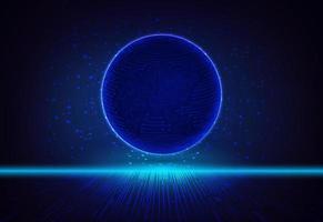 Modern Holographic Globe on Technology Background vector