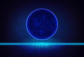 Modern Holographic Globe on Technology Background vector