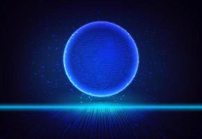 Modern Holographic Globe on Technology Background vector