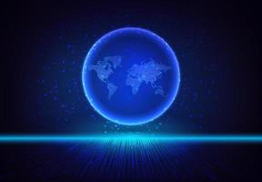 Modern Holographic Globe on Technology Background vector