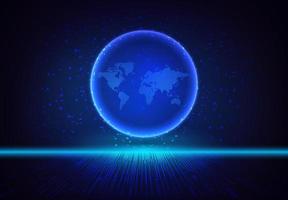 Modern Holographic Globe on Technology Background vector