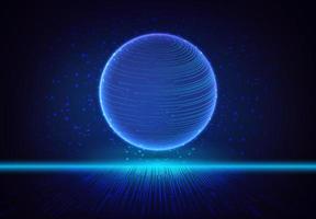 Modern Holographic Globe on Technology Background vector