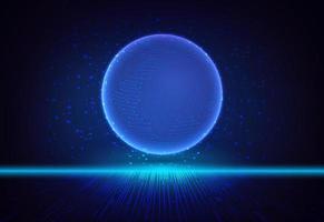 Modern Holographic Globe on Technology Background vector