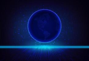 Modern Holographic Globe on Technology Background vector