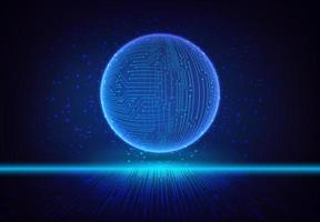 Modern Holographic Globe on Technology Background vector