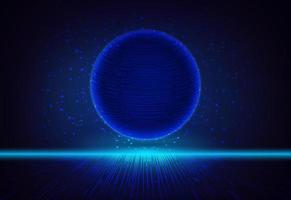 Modern Holographic Globe on Technology Background vector