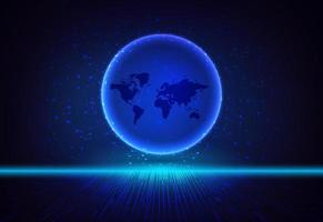 Modern Holographic Globe on Technology Background vector