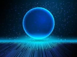 Modern Holographic Globe on Technology Background vector