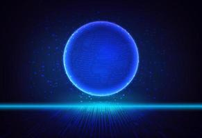 Modern Holographic Globe on Technology Background vector