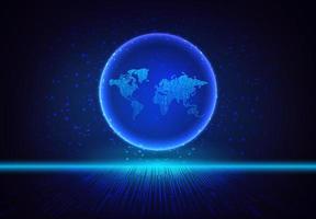 Modern Holographic Globe on Technology Background vector