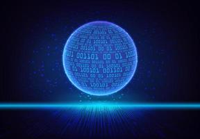 Modern Holographic Globe on Technology Background vector