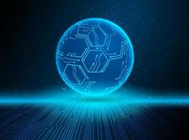 Modern Holographic Globe on Technology Background vector