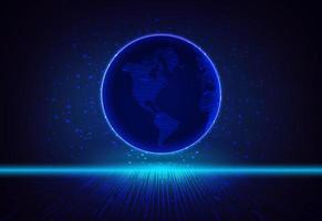 Modern Holographic Globe on Technology Background vector