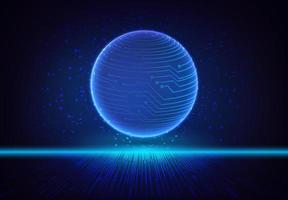 Modern Holographic Globe on Technology Background vector