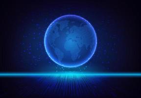 Modern Holographic Globe on Technology Background vector