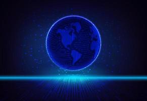 Modern Holographic Globe on Technology Background vector