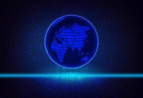 Modern Holographic Globe on Technology Background vector