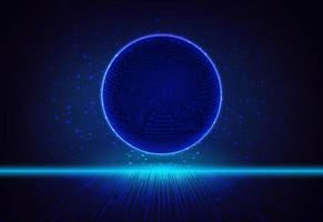 Modern Holographic Globe on Technology Background vector