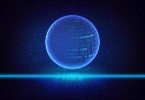 Modern Holographic Globe on Technology Background vector