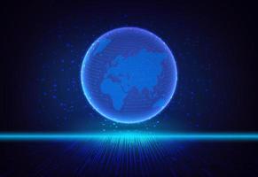 Modern Holographic Globe on Technology Background vector