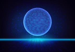 Modern Holographic Globe on Technology Background vector