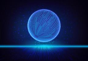 Modern Holographic Globe on Technology Background vector