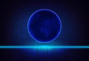 Modern Holographic Globe on Technology Background vector