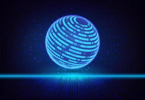 Modern Holographic Globe on Technology Background vector