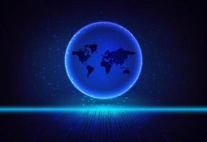 Modern Holographic Globe on Technology Background vector