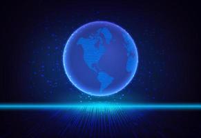 Modern Holographic Globe on Technology Background vector