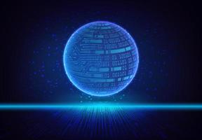 Modern Holographic Globe on Technology Background vector