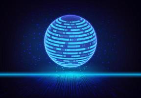 Modern Holographic Globe on Technology Background vector