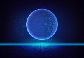 Modern Holographic Globe on Technology Background vector