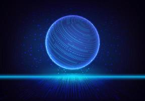 Modern Holographic Globe on Technology Background vector