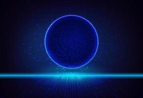 Modern Holographic Globe on Technology Background vector