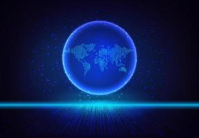 Modern Holographic Globe on Technology Background vector