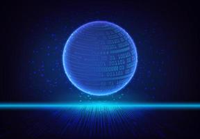 Modern Holographic Globe on Technology Background vector