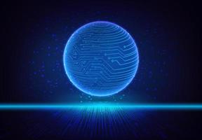 Modern Holographic Globe on Technology Background vector