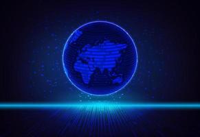 Modern Holographic Globe on Technology Background vector