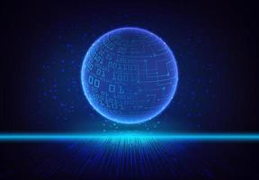 Modern Holographic Globe on Technology Background vector