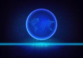 Modern Holographic Globe on Technology Background vector