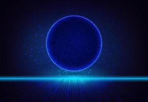 Modern Holographic Globe on Technology Background vector