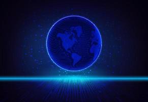 Modern Holographic Globe on Technology Background vector