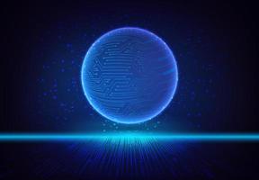 Modern Holographic Globe on Technology Background vector