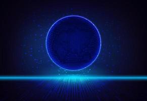 Modern Holographic Globe on Technology Background vector