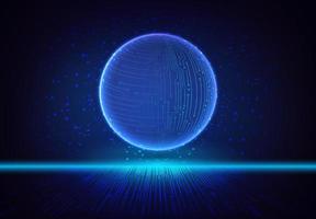 Modern Holographic Globe on Technology Background vector