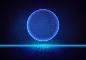 Modern Holographic Globe on Technology Background vector