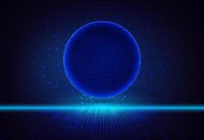 Modern Holographic Globe on Technology Background vector