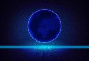 Modern Holographic Globe on Technology Background vector