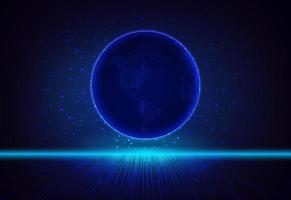 Modern Holographic Globe on Technology Background vector